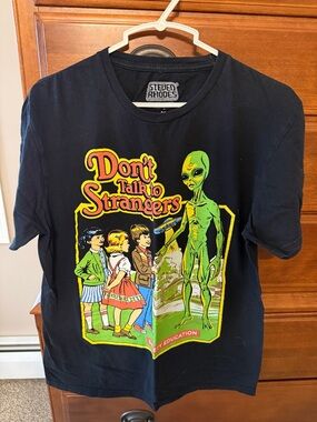 Don't Talk to Strangers Graphic Tee - Black